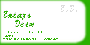 balazs deim business card